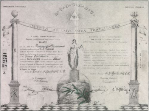 Diploma Massonico di Carducci